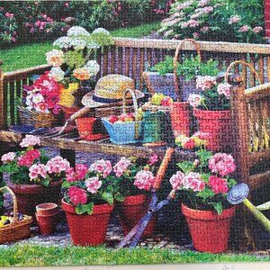 Beautiful "Garden Bench" Eurogaphics Puzzle 1,000 Pc.